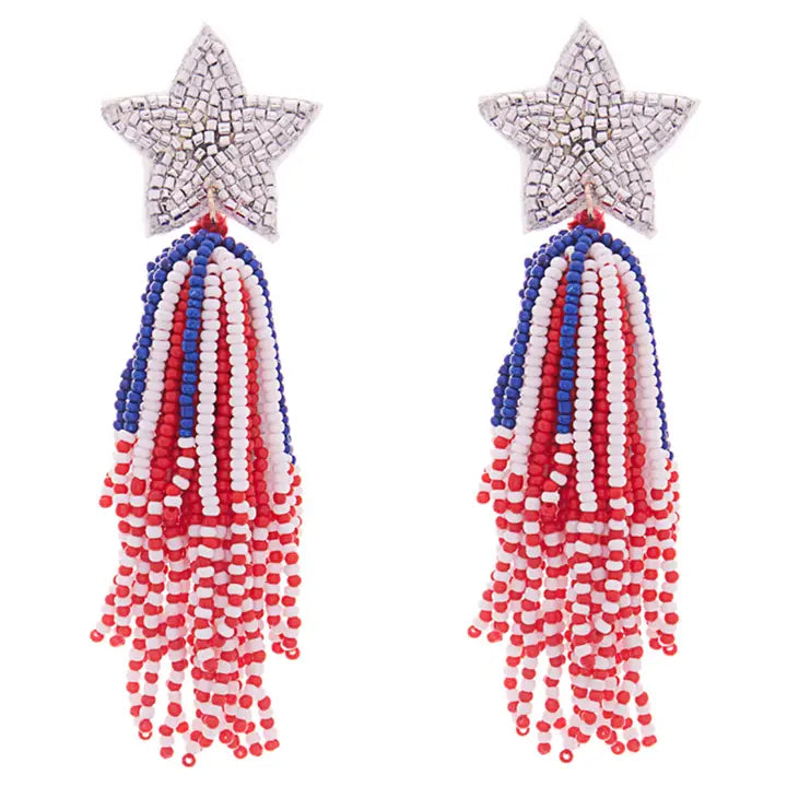 USA Star Beaded Earring